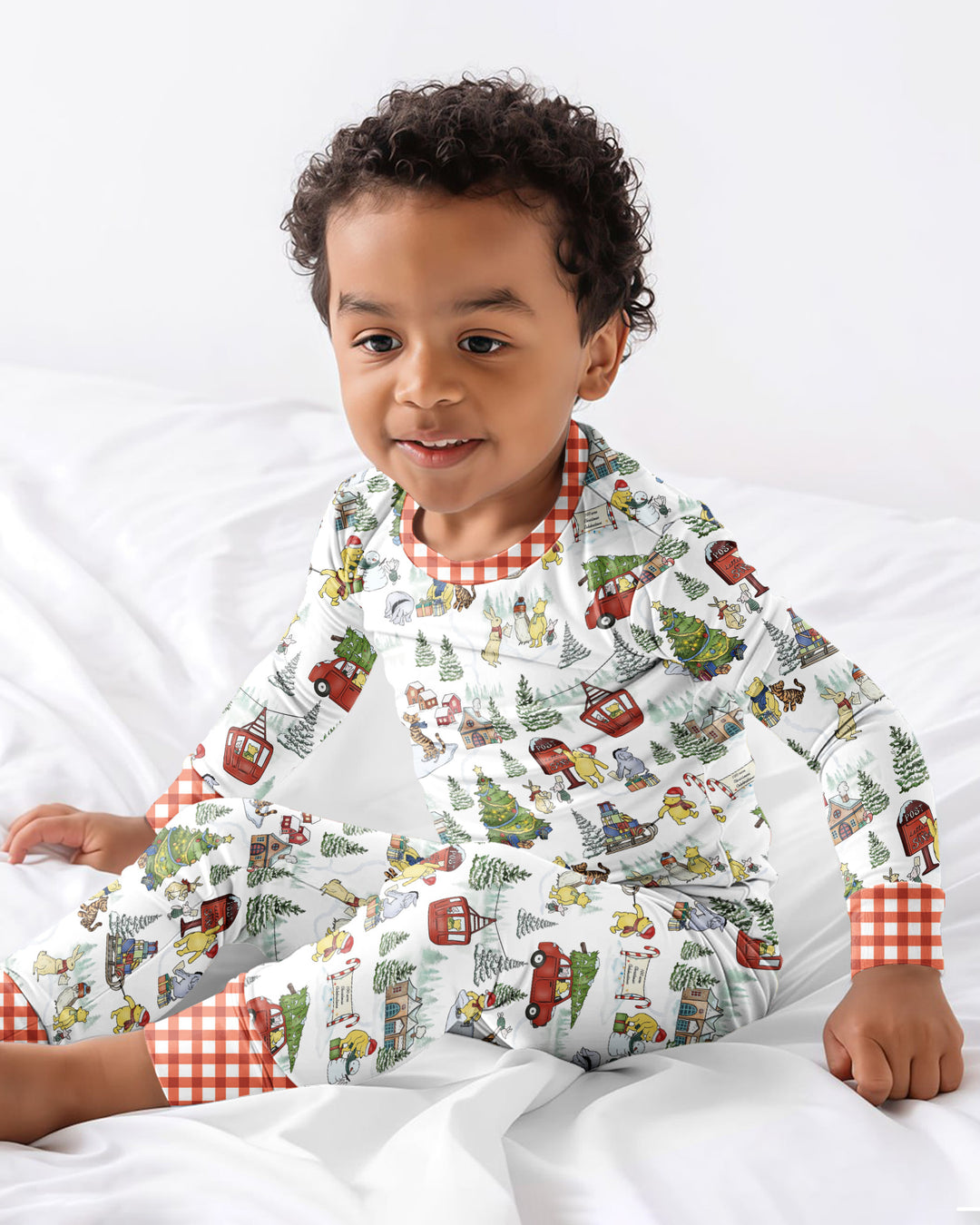 Holiday Village Friends Bamboo Two Piece Long Sleeve Pajama Set