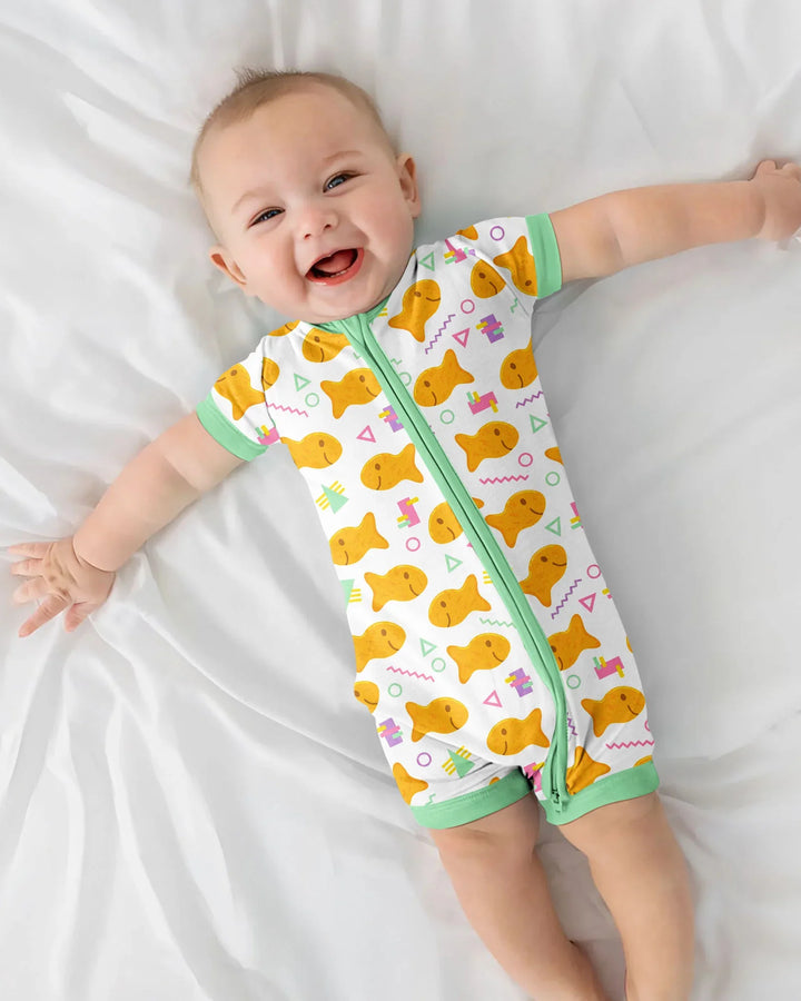 Cheesy Fishies Family Matching Bamboo Shorty Zippy