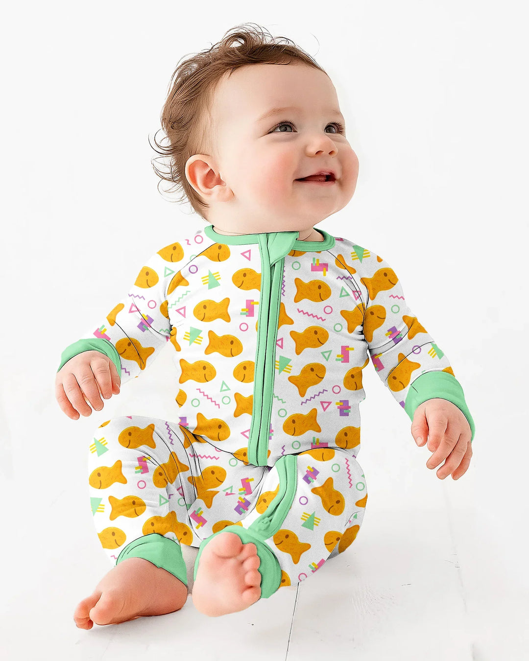 Cheesy Fishies Family Matching Bamboo Convertible Zippy
