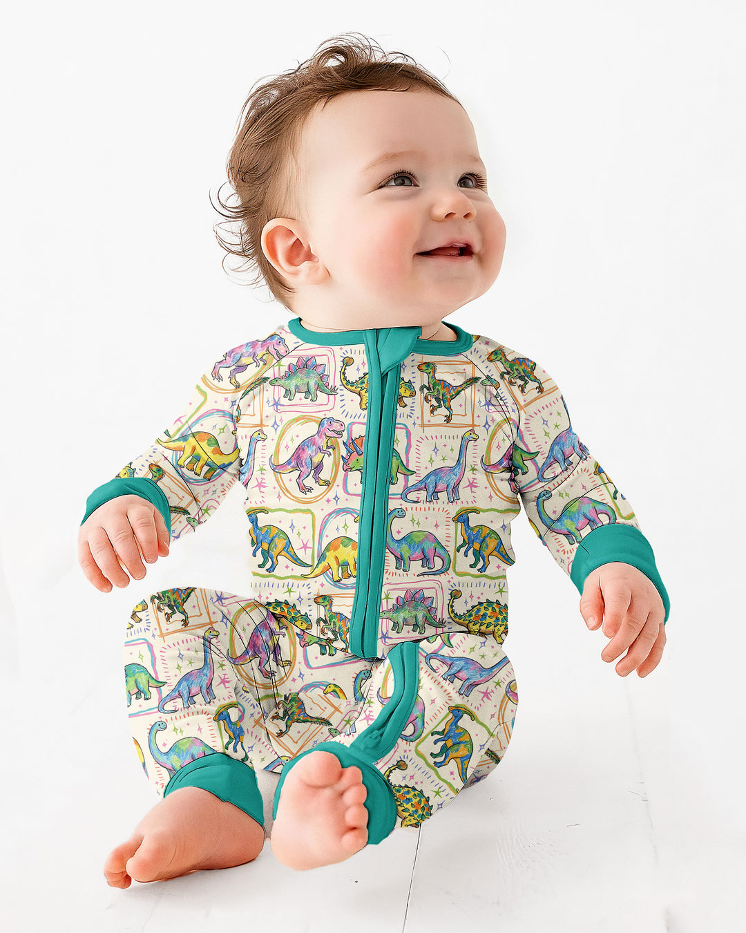 Colorful Dino Sketchbook Bamboo Convertible Zippy