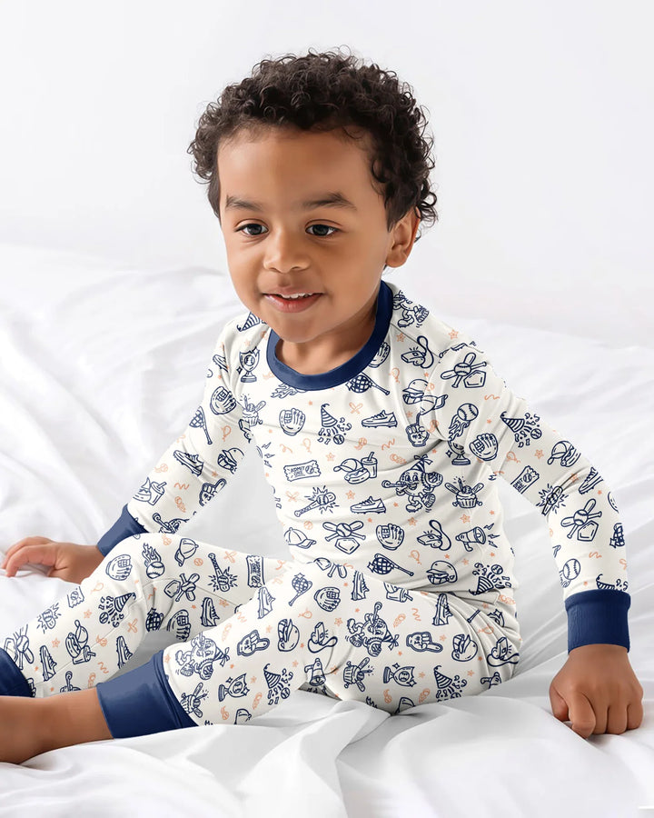 Ballpark Bash Bamboo Two Piece Long Sleeve Pajama Set
