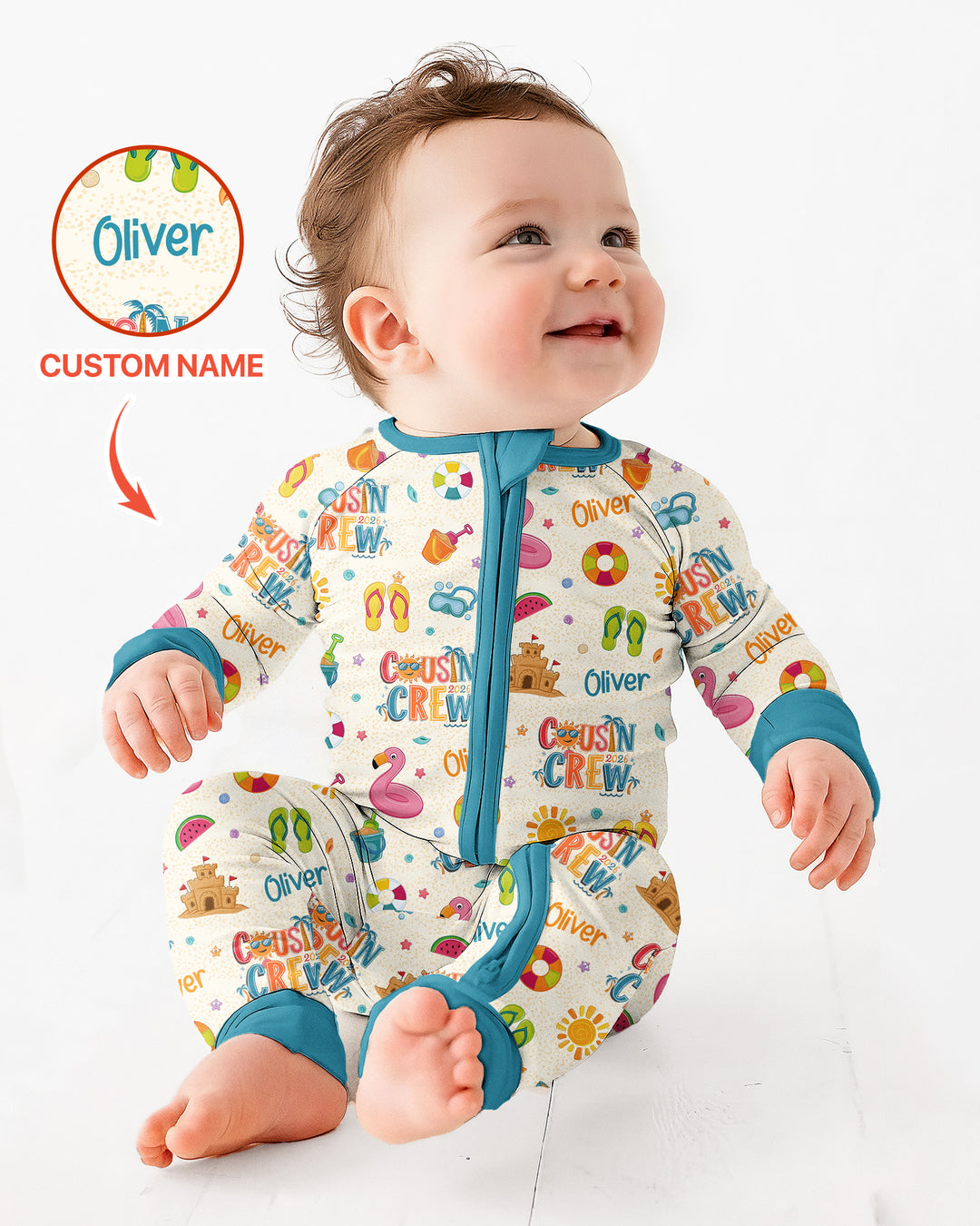 Custom Name Summer 2026 Cousin Crew Bamboo Convertible Zippy