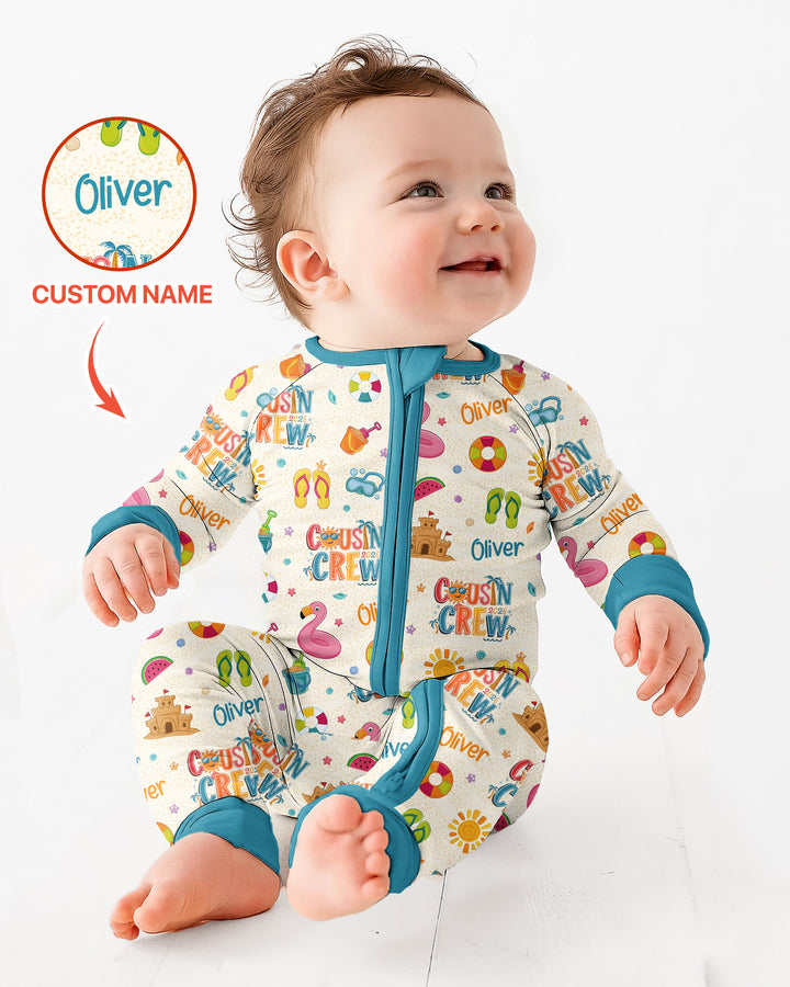 Custom Name Summer 2026 Cousin Crew Bamboo Convertible Zippy