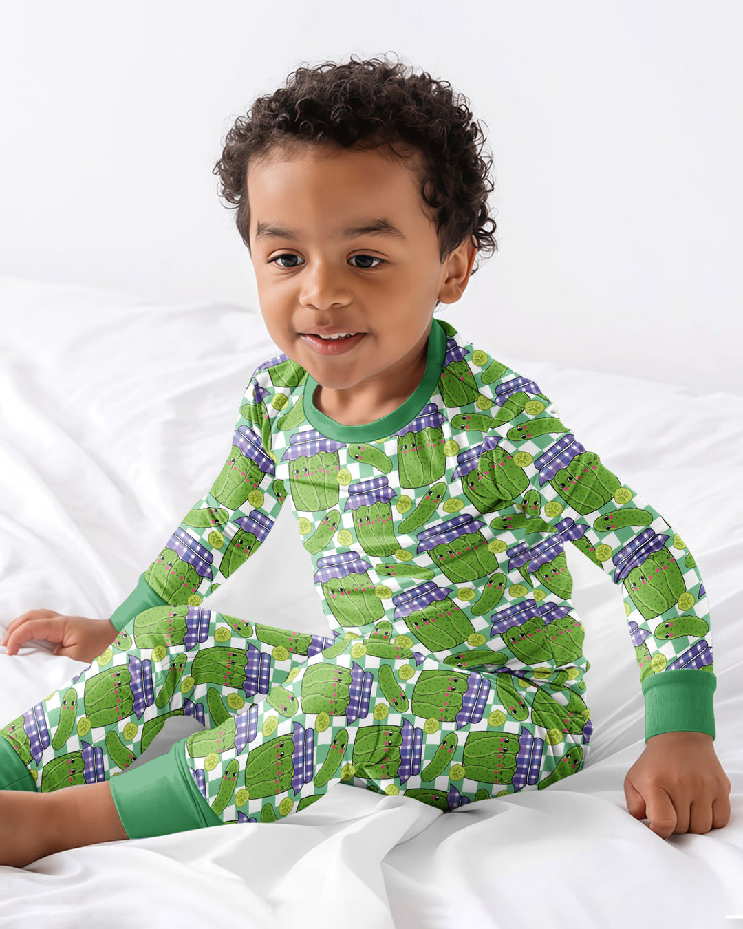 Kawaii Pickle Jar Bamboo Two Piece Long Sleeve Pajama Set