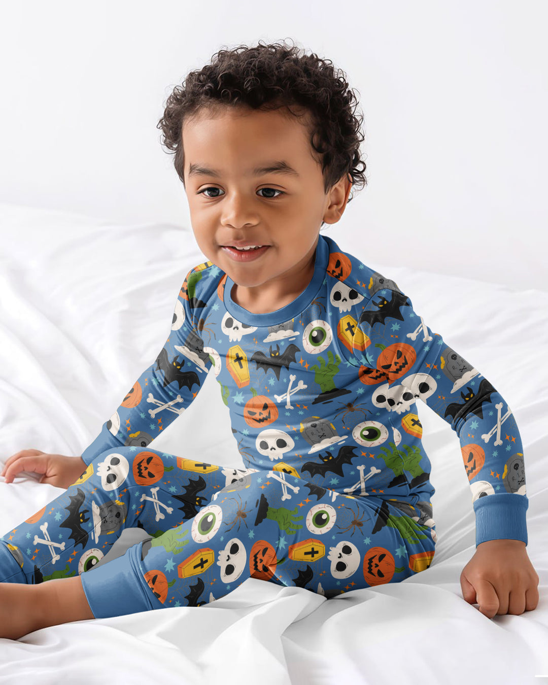 Little Monsters Bamboo Two Piece Long Sleeve Pyjamas Set For Halloween