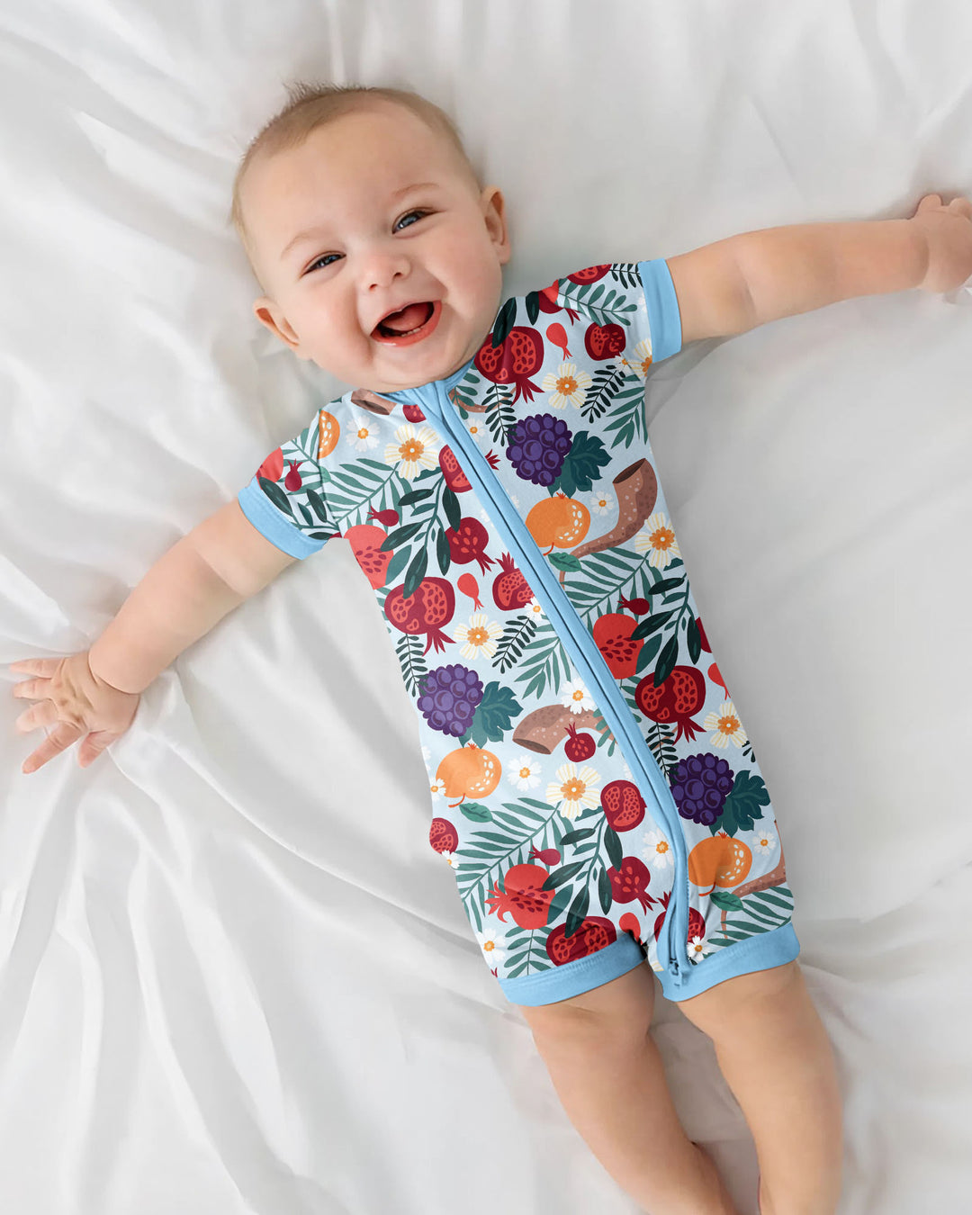 Pomegranate Blessings Night Family Matching Bamboo Shorty Zippy