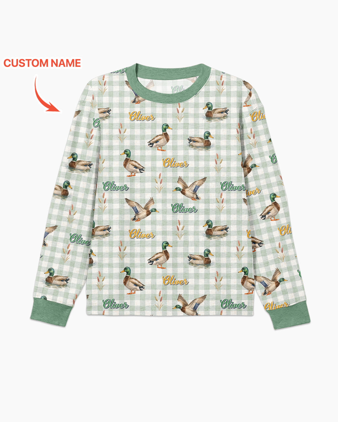 Mallard Duck Custom Name Bamboo Men's Pajama Set