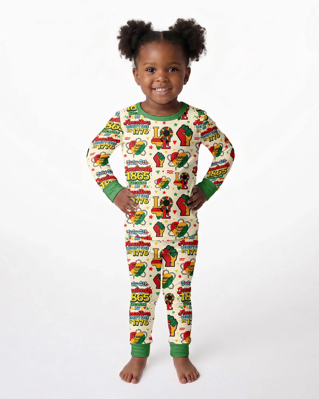 Juneteenth 1865 Because My Ancestors Weren't Free In 1776 Bamboo Two Piece Long Sleeve Pajama Set