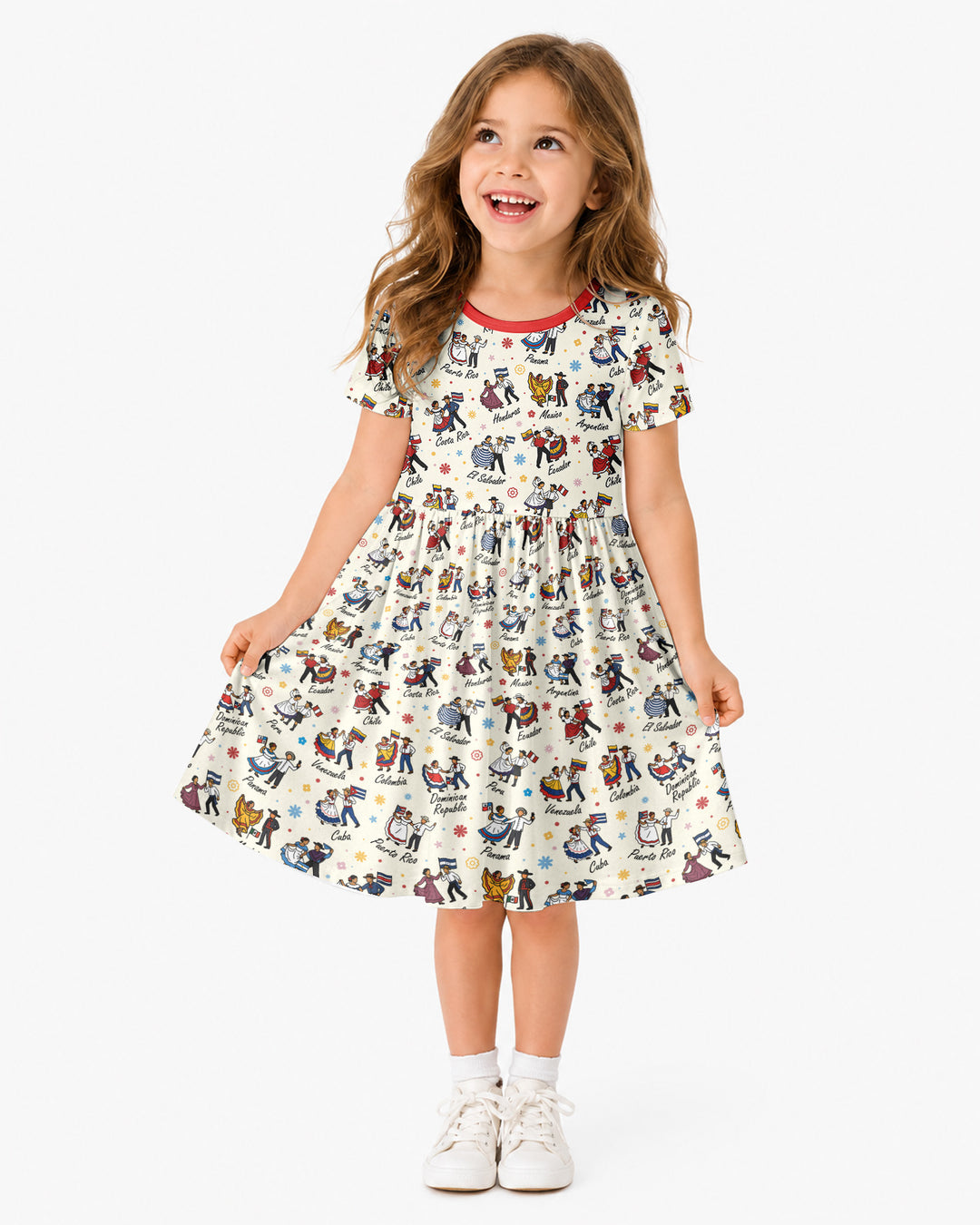 Hispanic Traditional Folkloric Dress Bamboo Twirl Dress