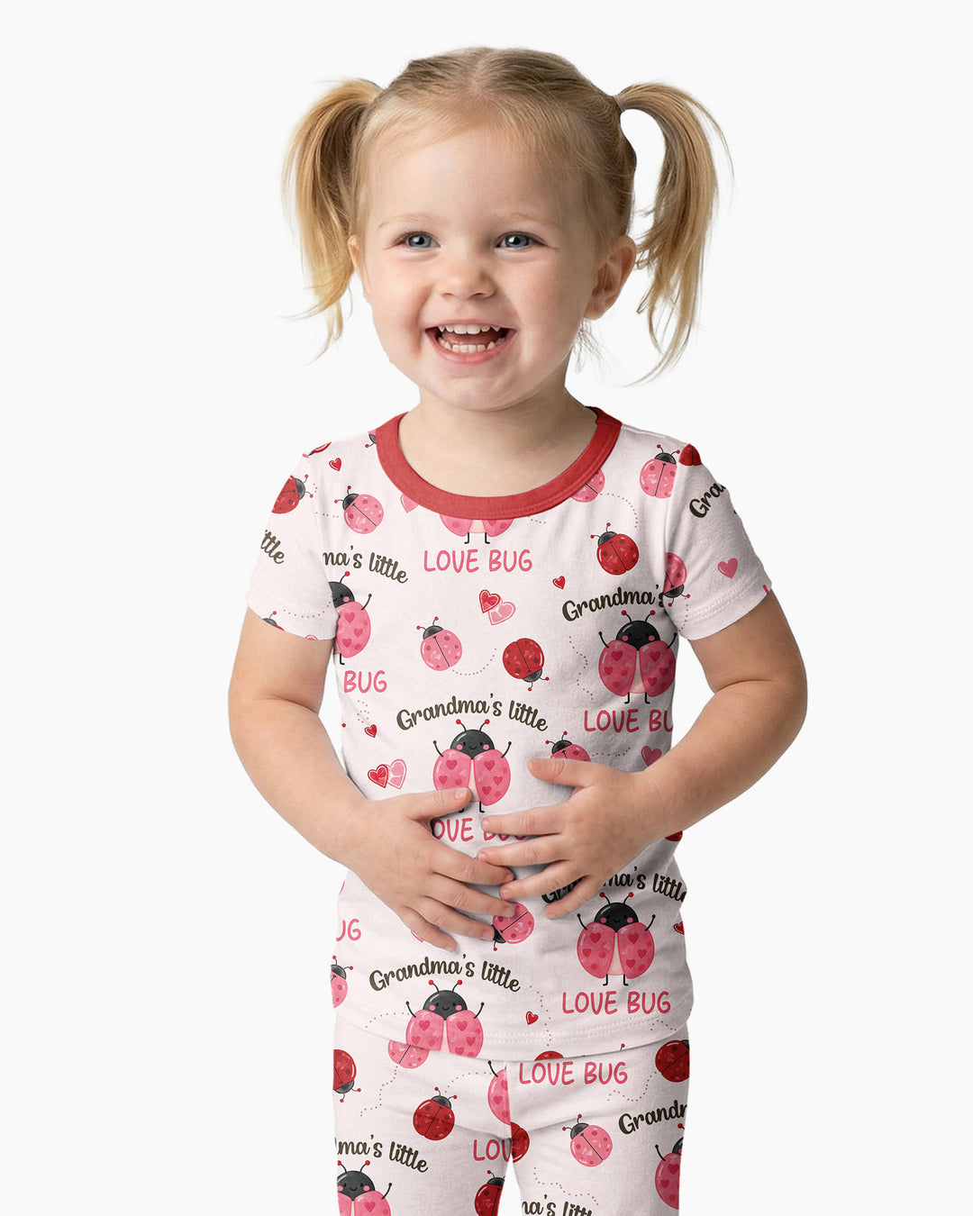 Grandma's Little Love Bug Bamboo Two Piece Short Sleeve Pajama Set