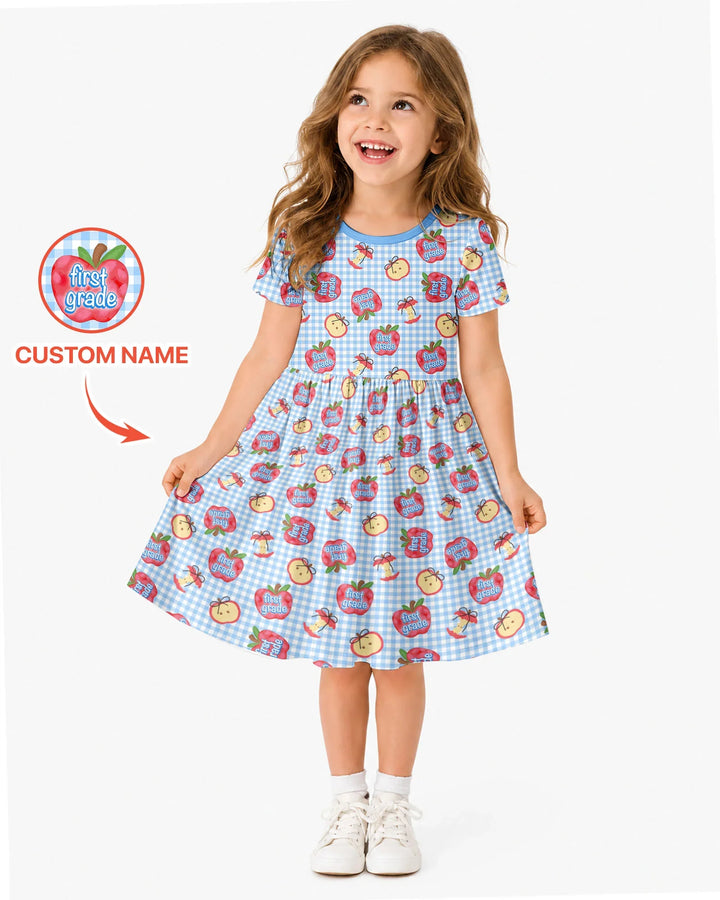 Custom School Grade Apple Days Bamboo Twirl Dress
