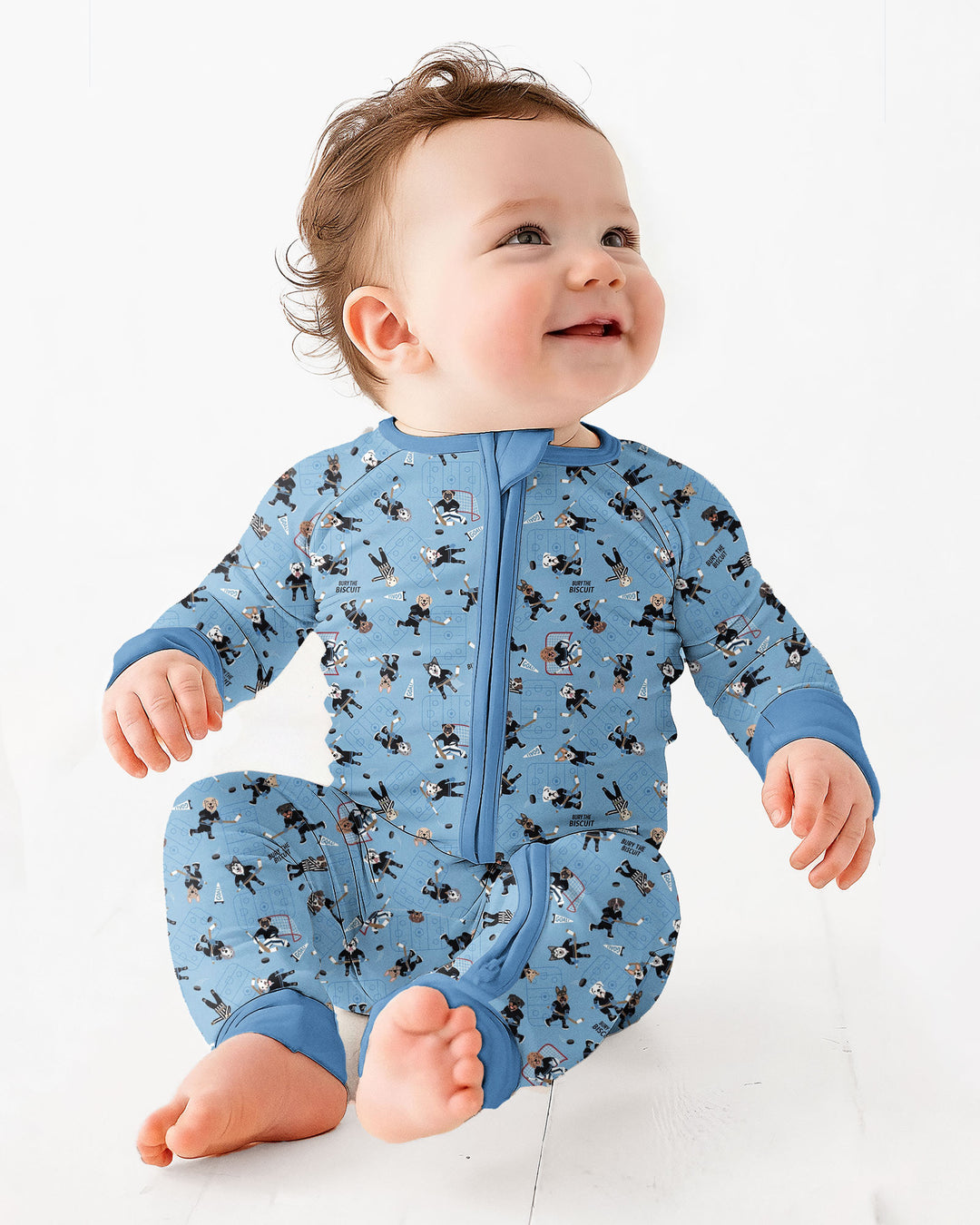 Hockey Dogs - Blue and Black Bamboo Convertible Zippy