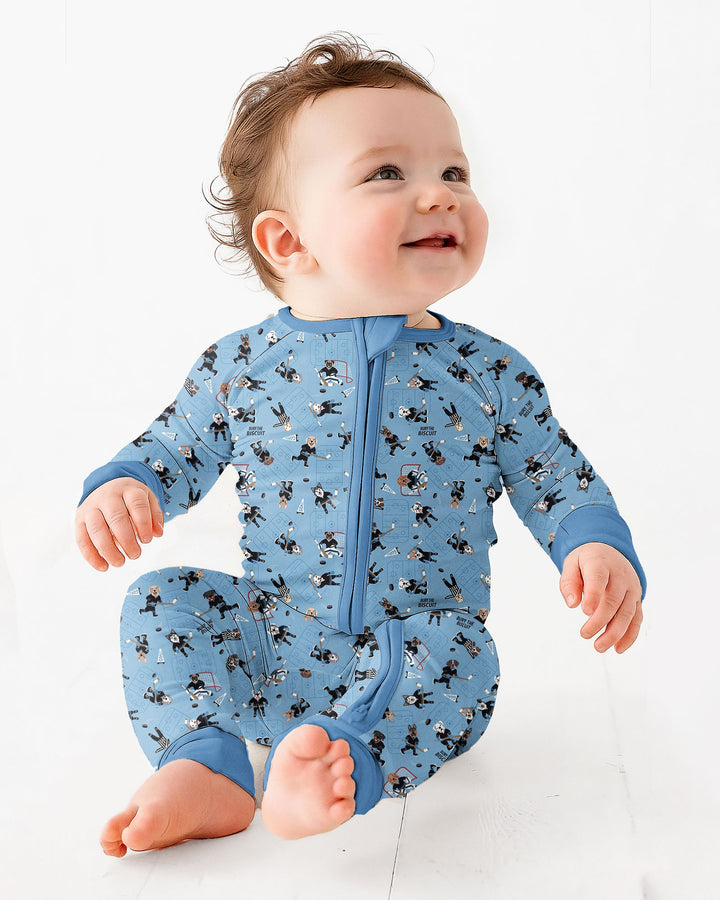 Hockey Dogs - Blue and Black Bamboo Convertible Zippy