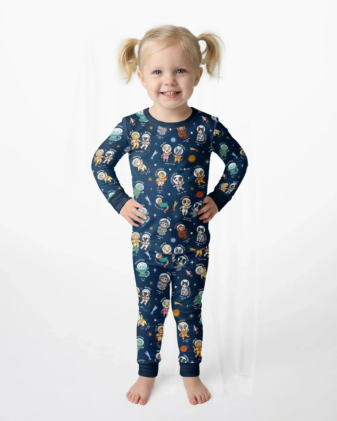 Animal Astronauts Bamboo Two Piece Long Sleeve Pajama Set