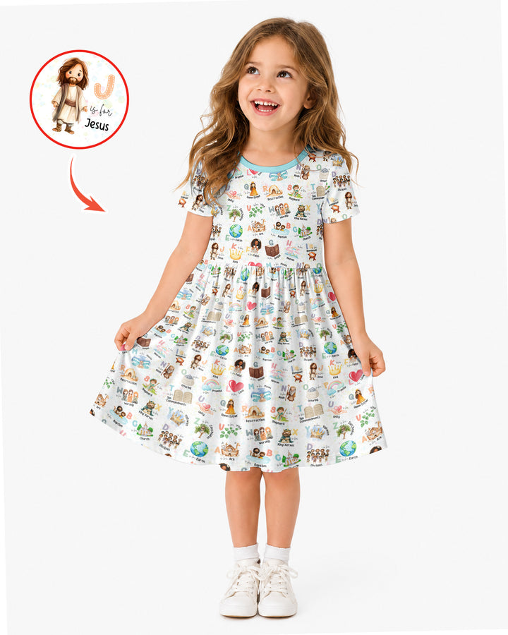 Bible ABC Alphabet Bamboo Twirl Dress