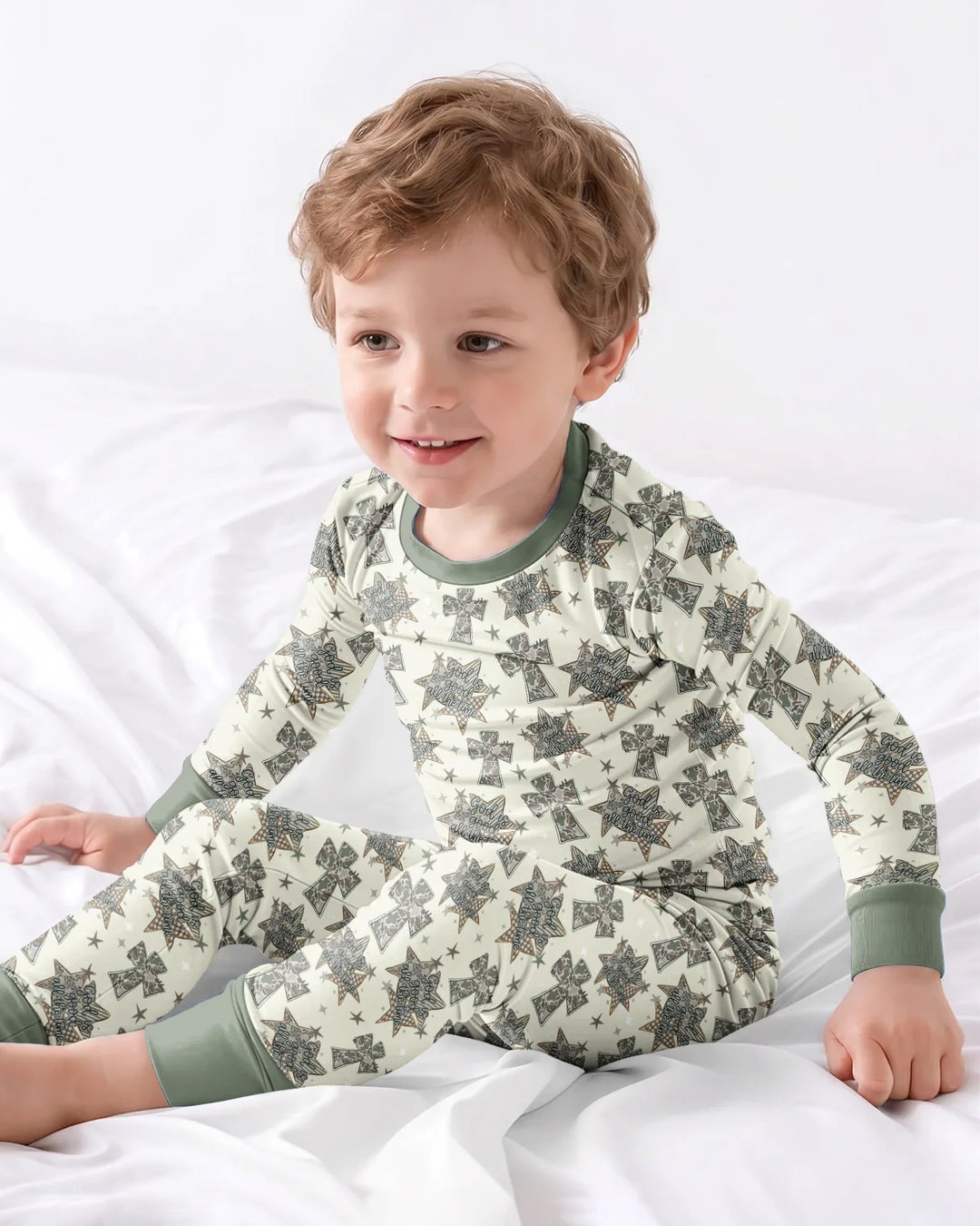 Template Bamboo Two Piece Long Sleeve Pyjamas Set