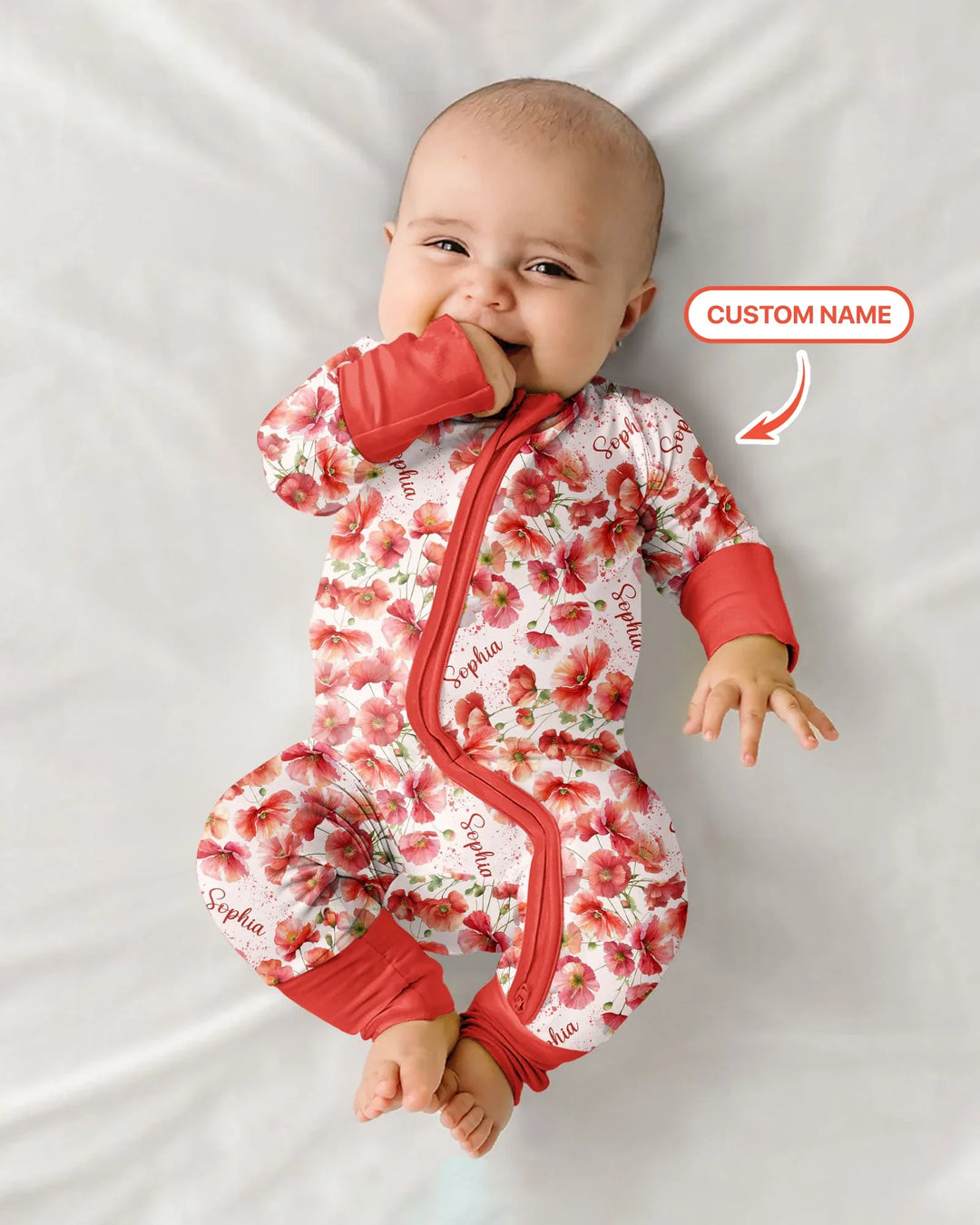 Custom Name Birth Month Flowers Bamboo Convertible Zippy