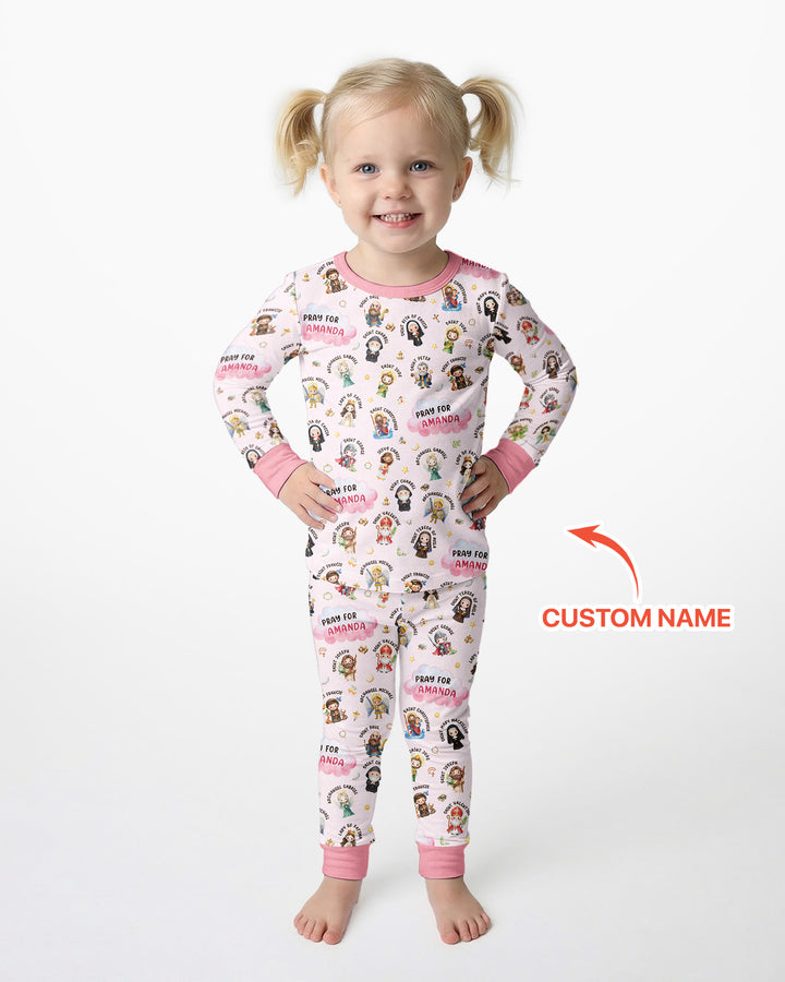 Catholic All Saints Bamboo Two Piece Long Sleeve Pajama Set