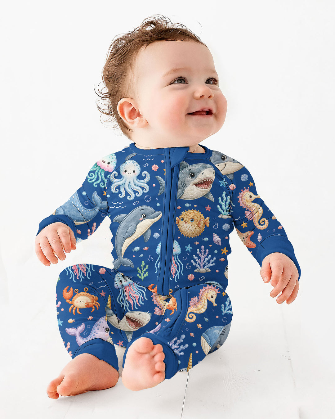 Cute Ocean Animals Bamboo Convertible Zippy