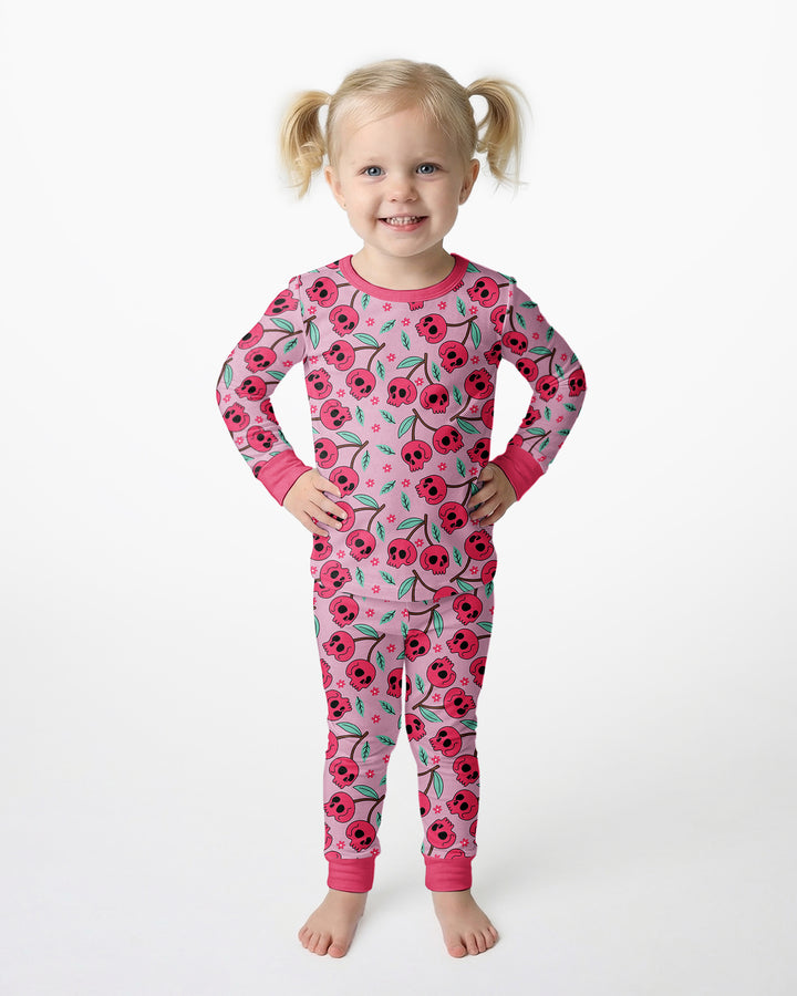 Cherry Boo Bamboo Two Piece Long Sleeve Pajama Set