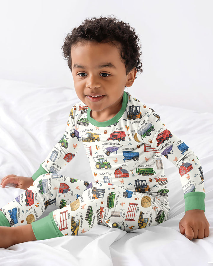 Little Farmer Bamboo Two Piece Long Sleeve Pajama Set
