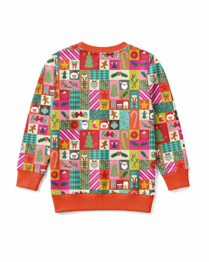 Maximalist Christmas Collage Bamboo Crewneck Sweatshirt