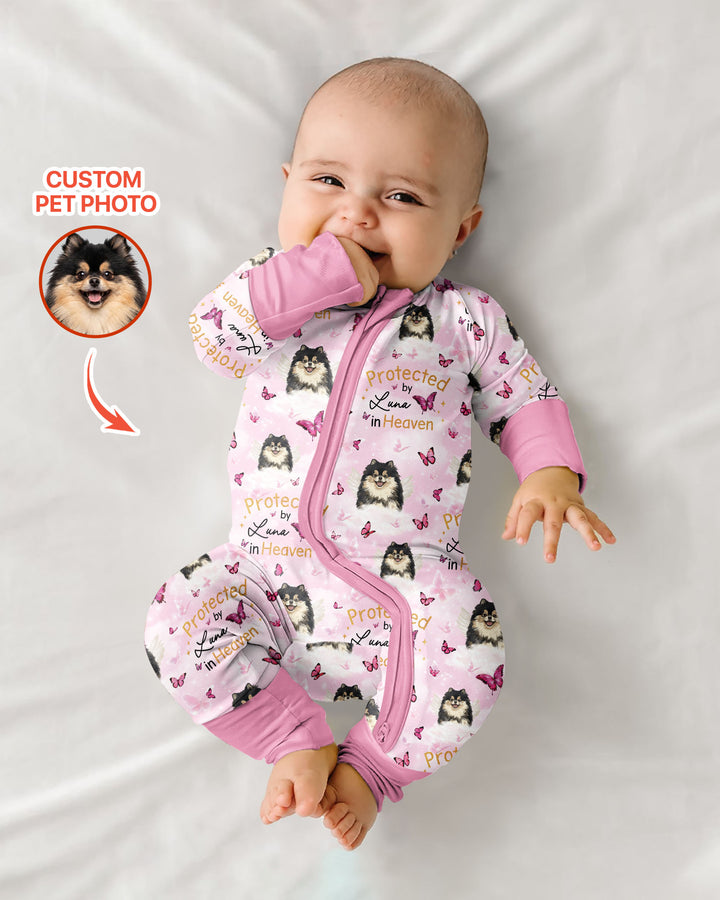 Custom Pet Photo Protected By Heaven Family Matching Bamboo Convertible Zippy