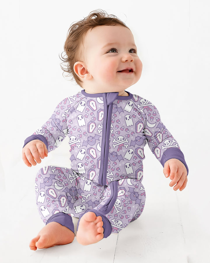 Cute Ghost Halloween Pastel Purple Spooky Bamboo Convertible Zippy