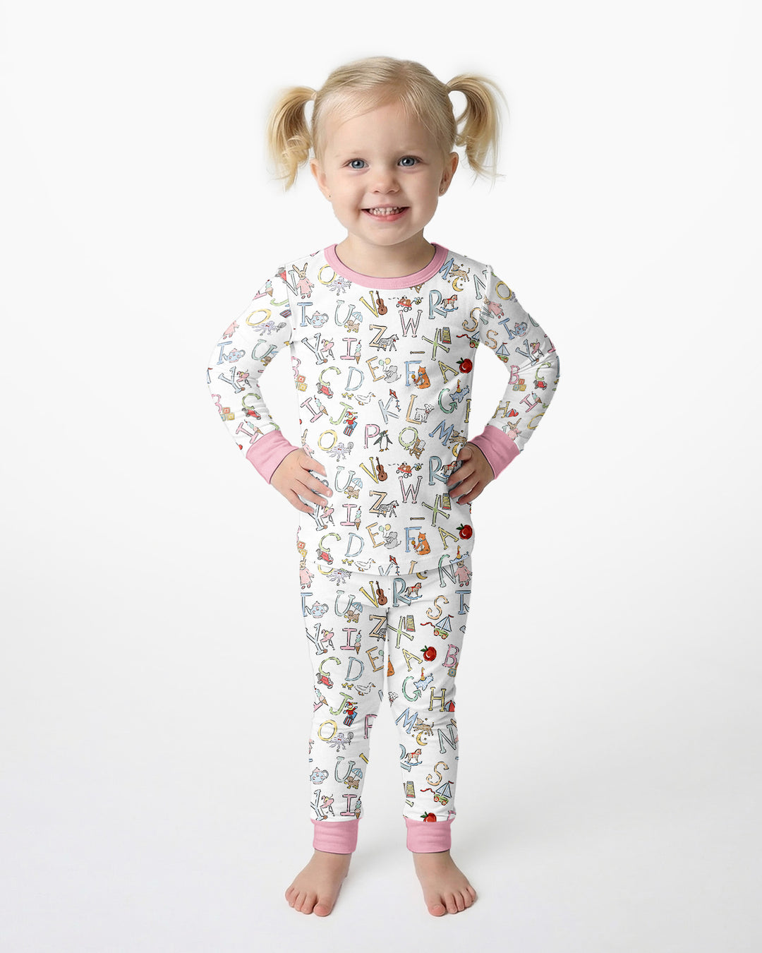 ABC Whimsy Bamboo Two Piece Long Sleeve Pajama Set