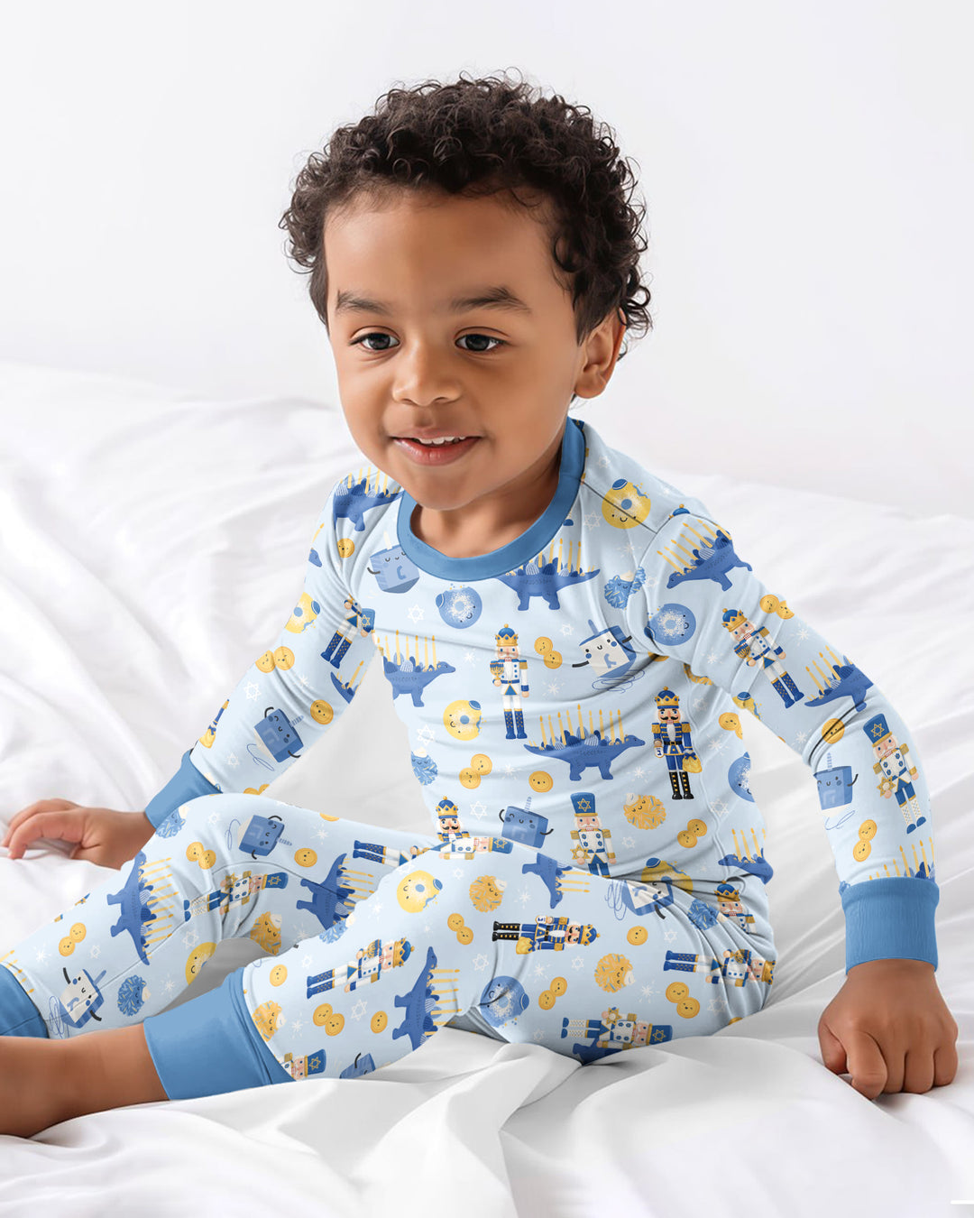 Hanukkah Nutcracker King Family Matching Bamboo Two Piece Long Sleeve Pajama Set