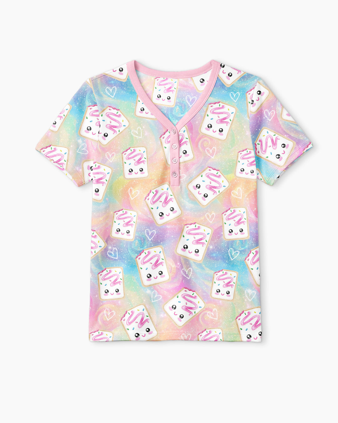 Kawaii Sprinkle Pastry  Bamboo Women Short Sleeve Short Pajama Set