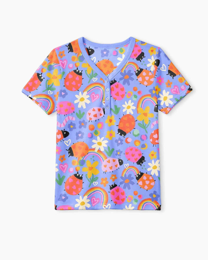 Lady Bugs Bamboo Women Short Sleeve Short Pajama Set