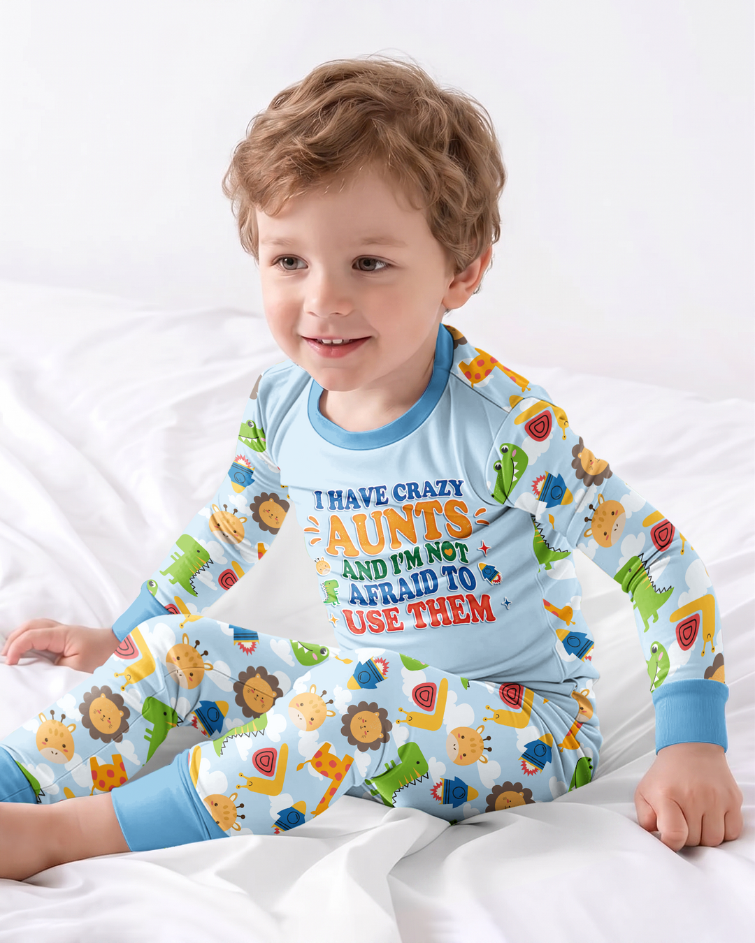 I Have Crazy Aunts Bamboo Two Piece Long Sleeve Pajama Set