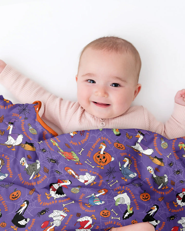Just A Spooky Goose Family Matching Bamboo Blanket