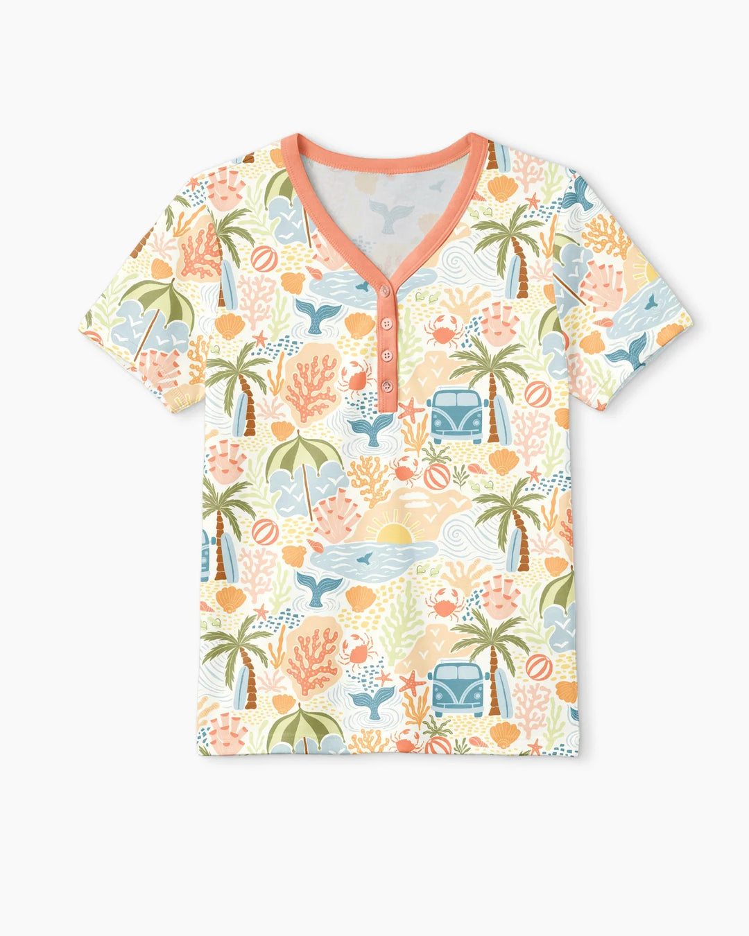 Beachy Boho Bamboo Women Short Sleeve Short Pajama Set