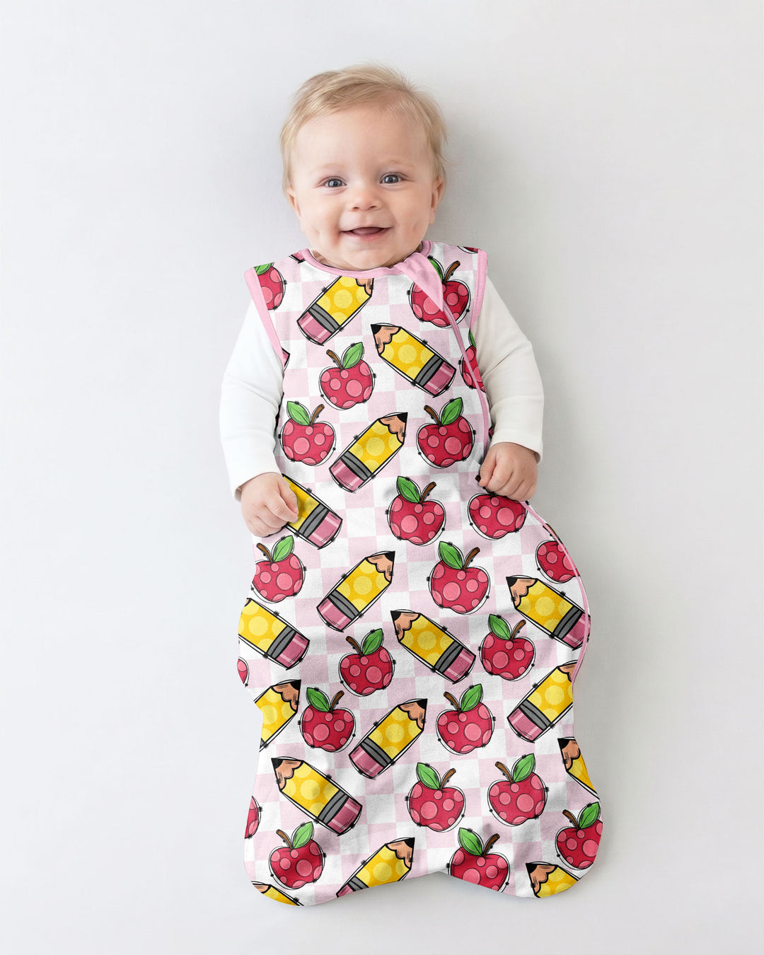 Checkered Apple Scribbles Bamboo Sleep Bag