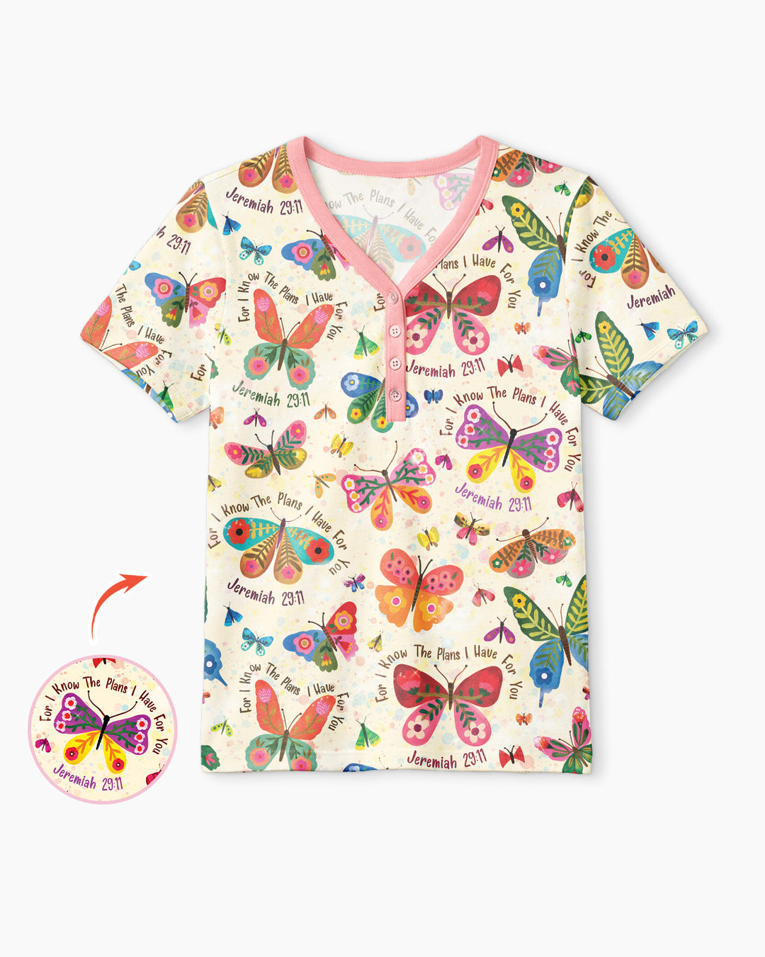 For I Know The Plans I Have For You Bamboo Women Short Sleeve Short Pajama Set