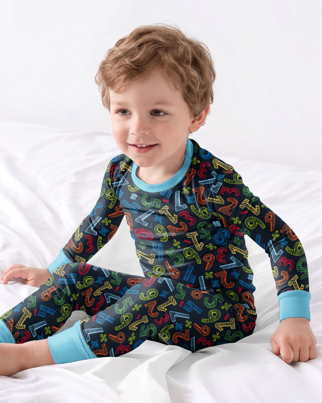 Math Doodles Bamboo Two Piece Long Sleeve Pajama Set