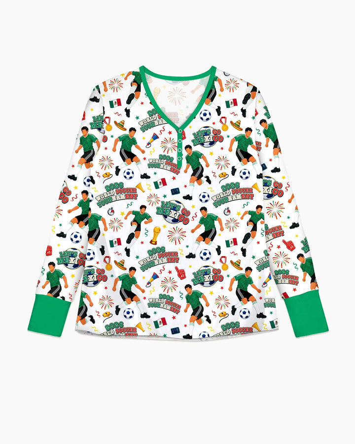 World Soccer Tournament Let's Go Mexico Family Matching Bamboo Women Pajama Set