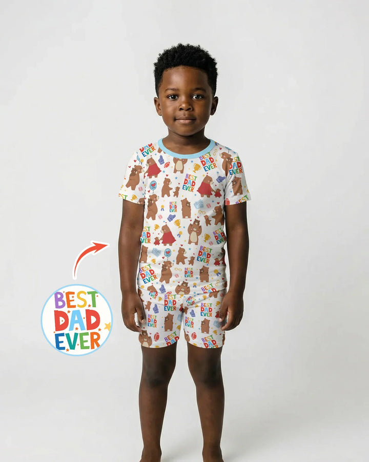 Best Daddy Bear Ever Family Matching Bamboo Two Piece Short Sleeve Shorts Pajama Set