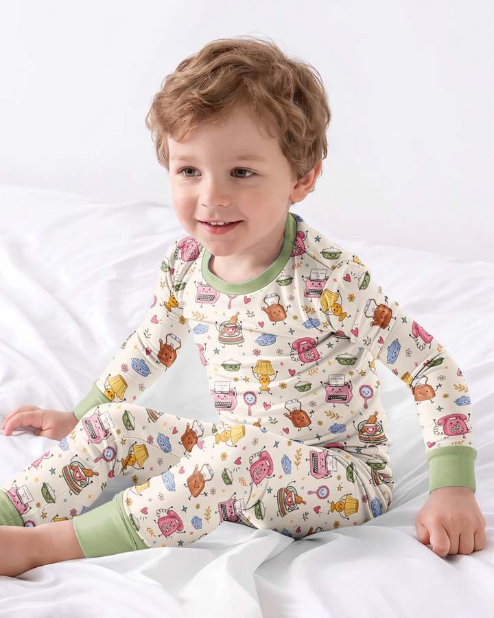 Template Bamboo Two Piece Long Sleeve Pyjamas Set