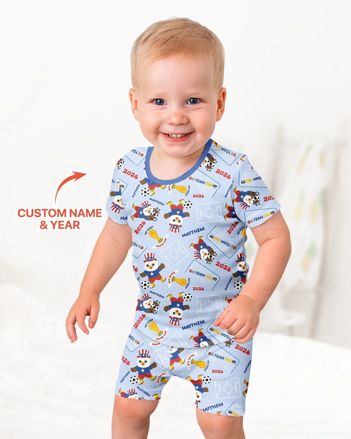 My First World Cup Bamboo Two Piece Short Sleeve Shorts Pajama Set