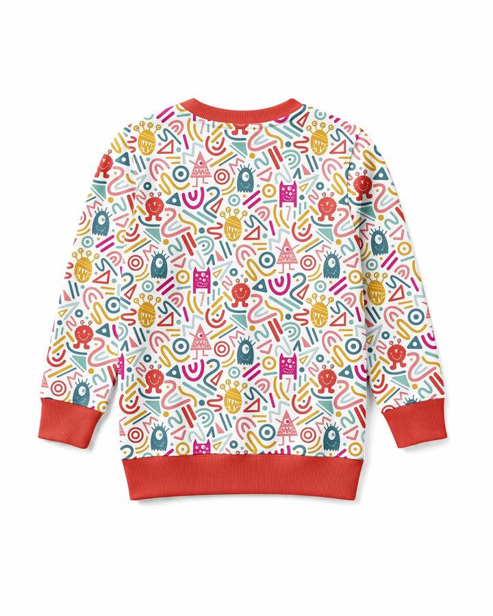 Rainbow Monster Party Bamboo Crewneck Sweatshirt