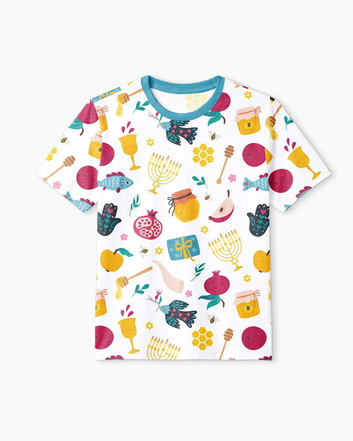 Shanah Tovah Party Men Short Sleeve Short Pajama Set