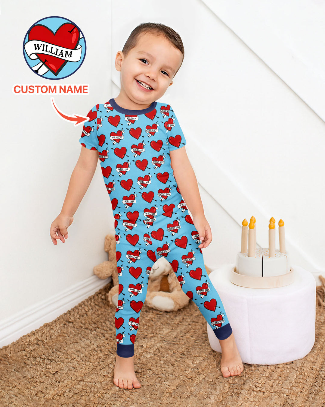 Dad's Kids Bamboo Two Piece Short Sleeve Pajama Set