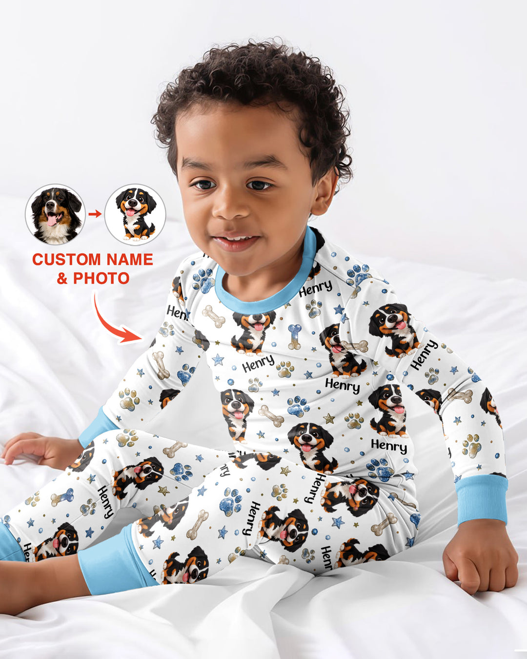 Little Cute Dogs Bamboo Two Piece Long Sleeve Pajama Set