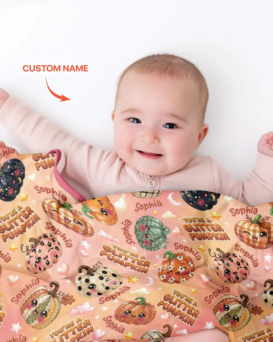 Custom Name You're A Glitter Pumpkin Bamboo Blanket