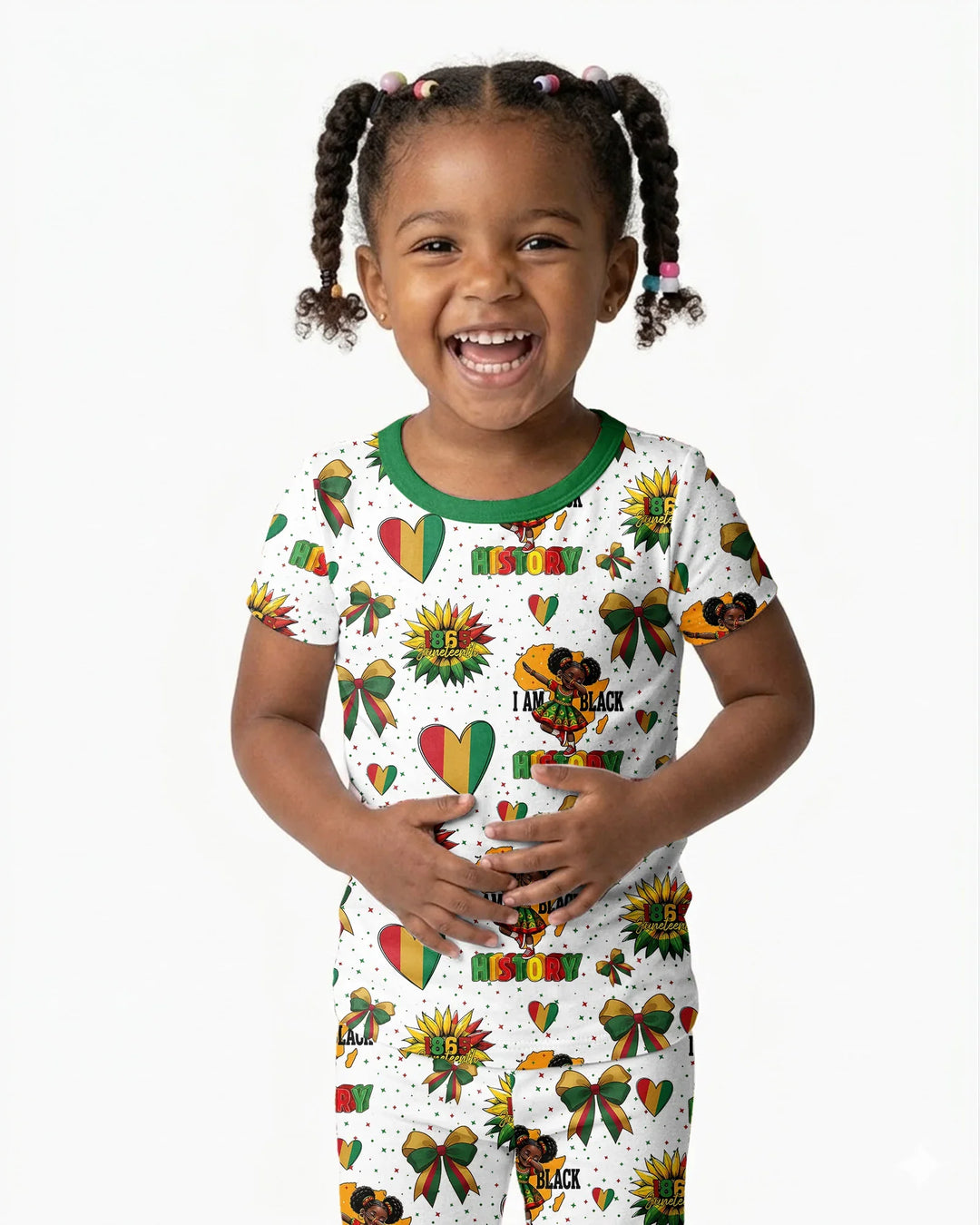 Juneteenth Girl I Am Black History Bamboo Two Piece Short Sleeve Pajama Set