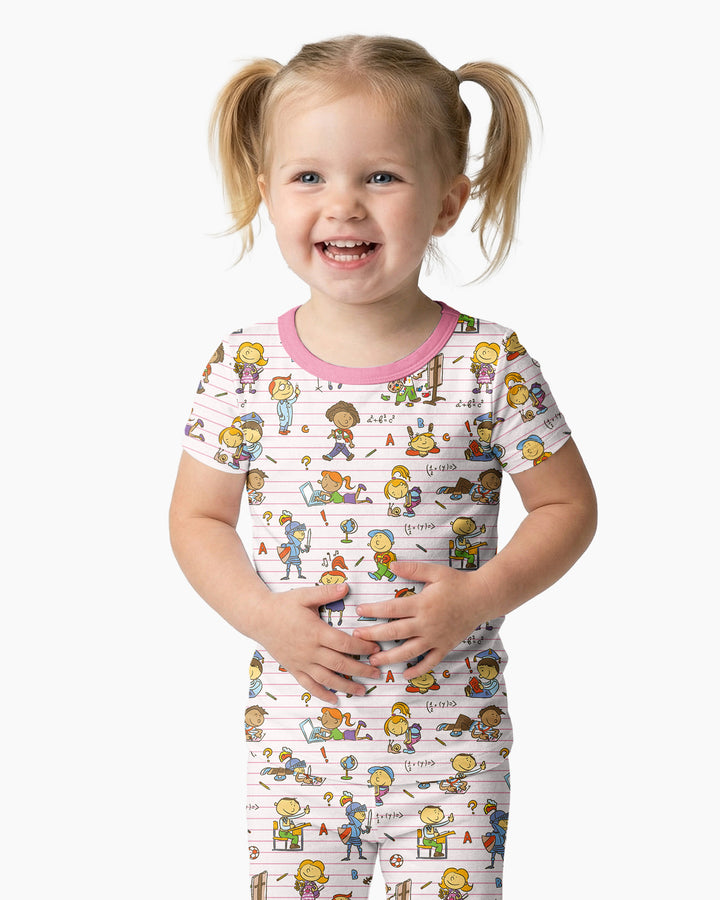 School Days Adventure Bamboo Two Piece Short Sleeve Pajama Set