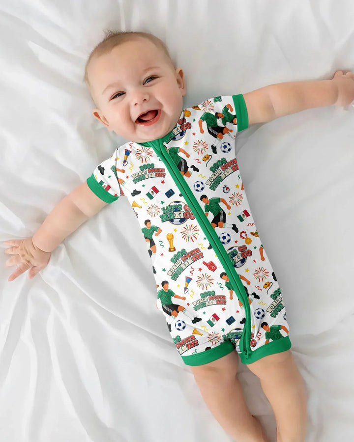 World Soccer Tournament Let's Go Mexico Family Matching Bamboo Shorty Zippy